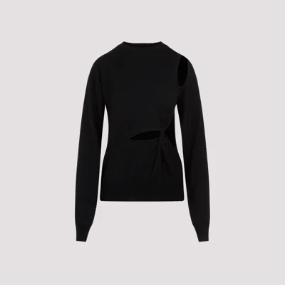 Sportmax Holiday Cut-out Wool Sweater In Black