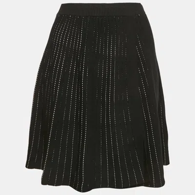 Pre-owned Sportmax Black Knit Pleated Mini Skirt S