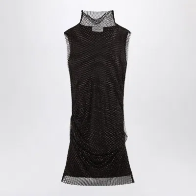 SPORTMAX BLACK MESH MINI DRESS