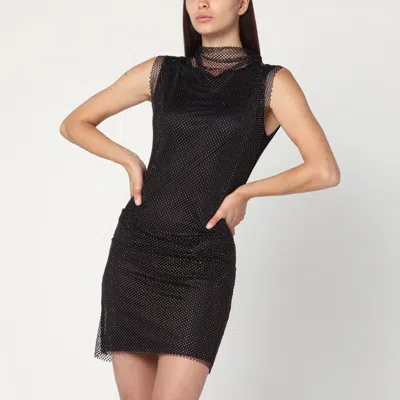 SPORTMAX SPORTMAX BLACK MESH MINI DRESS BY SPORTMAX