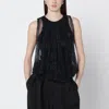 Sportmax Embellished Mesh And Jersey Top In Black