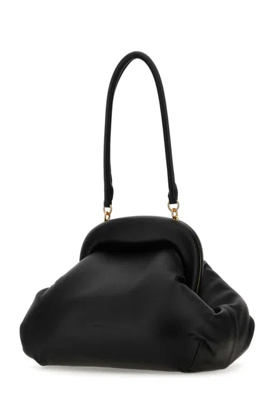 SPORTMAX BLACK NAPPA LEATHER SANSA CLUTCH