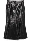 Sportmax Leather Skirt With Pockets And High Waist In Black