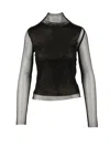 Sportmax Black Polyester-blend Stretch Blouse In Black