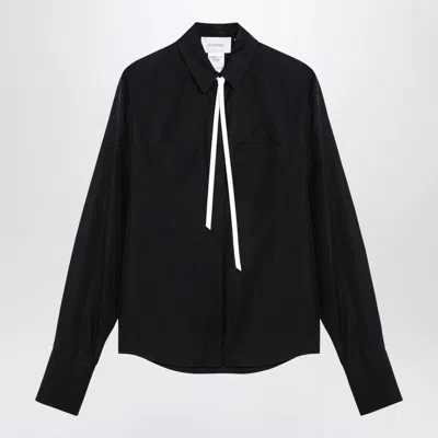 Sportmax Black Popeline Gesso Shirt In Blue