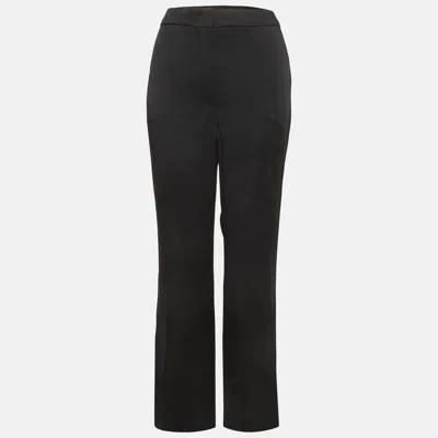 Sportmax Black Satin Straight Leg Trousers