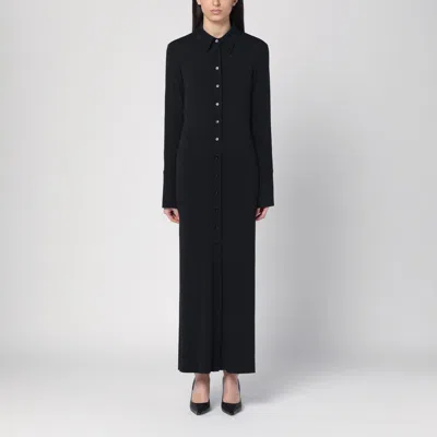 Sportmax Black Shirt Dress In Viscose Jersey