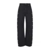 Sportmax Snap Button High Waist Wide Leg Trousers In Black