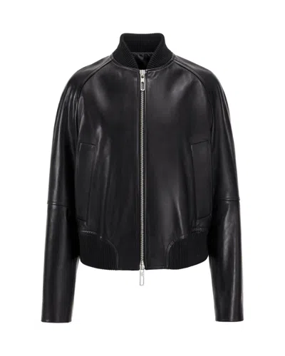 Sportmax Black Solid Mandarin Collar Jacket
