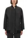 Sportmax Black Solid Mock Collar Jacket In Black