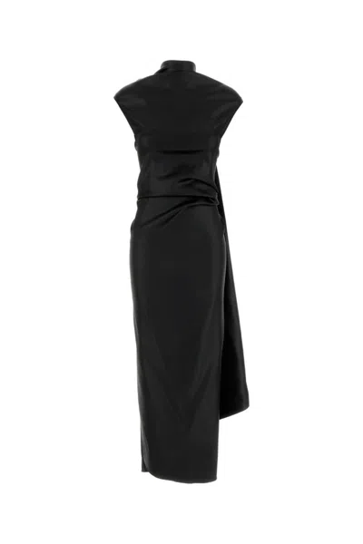 Sportmax Black Stretch Satin Abadani123 Dress