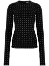 Sportmax All-over Embellished Crewneck Top In Black
