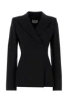 Sportmax Black Stretch Wool Cocco Blazer In Multi