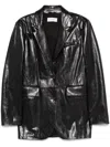 Sportmax Tailored Black Jacket With Shiny Finish In Black