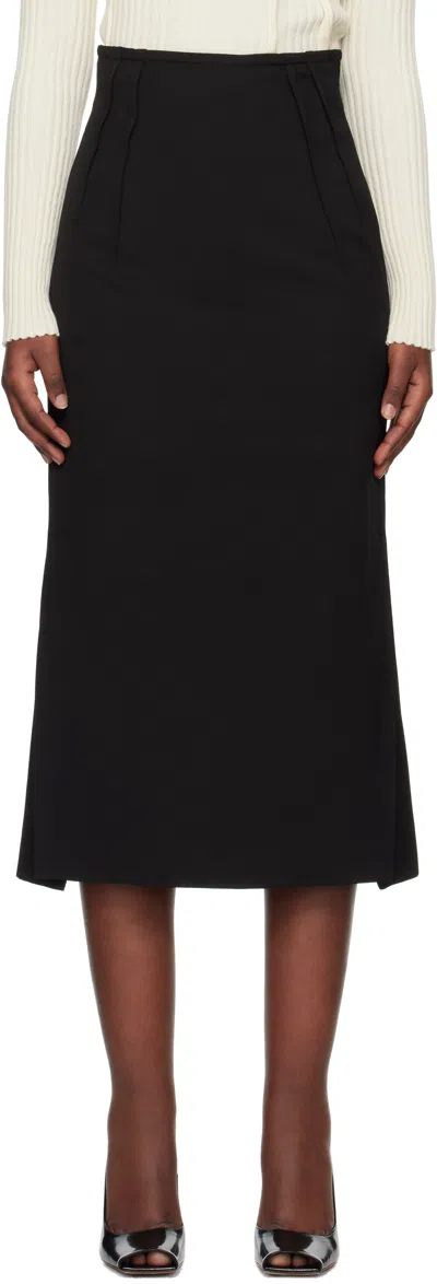 SPORTMAX BLACK TOLMIN MIDI SKIRT