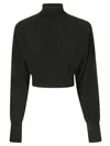 Sportmax High Neck Long-sleeved Jumper In Nero