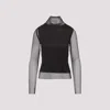 Sportmax Valdai Embellished Fishnet Crop Top In Black