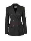 Sportmax Double-breasted Jacket Featuring Button Detailing In Black