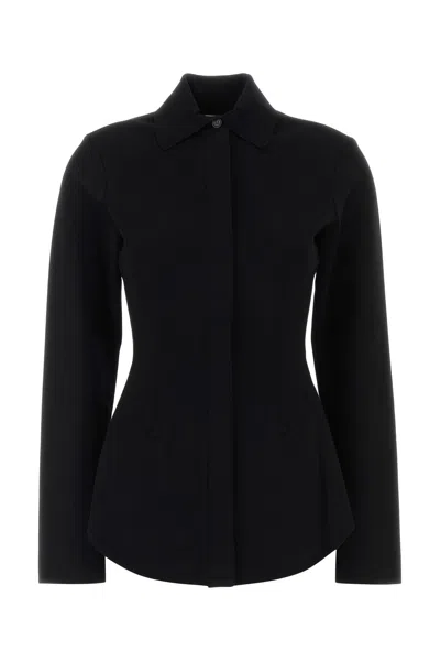 SPORTMAX CARDIGAN BAFFO1234 IN MISTO VISCOSA NERA DONNA
