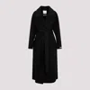 Sportmax Black Wide Notched Lapel Coat In Black