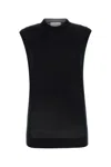 Sportmax Women Sleeveless Wool And Silk Top In Black