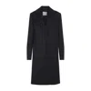 Sportmax Long Black Virgin Wool Coat With Tailored Fit In Black