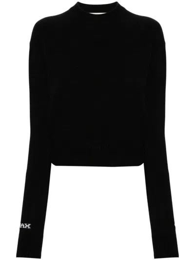 SPORTMAX BLACK WOOL CREWNECK SWEATER