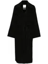 Sportmax Veleno Wool Blend Long Coat In Black