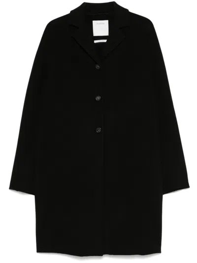 SPORTMAX BLACK WOOL SINGLE-BREASTED COAT
