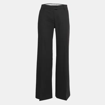 Pre-owned Sportmax Black Wool Straight Leg Trousers M
