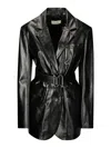 Sportmax Teoria Button-up Belted Jacket In Black
