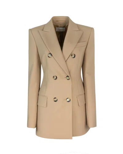 Sportmax Blazer Gelly In Lana Stretch Marrone In Black