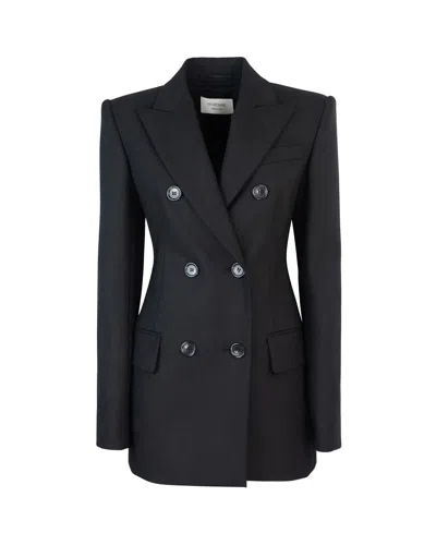 SPORTMAX GELLY BLAZER IN BLACK STRETCH WOOL