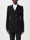 Sportmax Adamo Double Breasted Tailored Virgin Wool Blazer In Black
