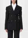 Sportmax Structured Double-breasted Longline Jacket With Button Detailing In Black