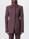 Sportmax Longline Jacket Structured Shoulders In Brown