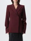 Sportmax Structured Double-breasted Jacket Back Vent In Red