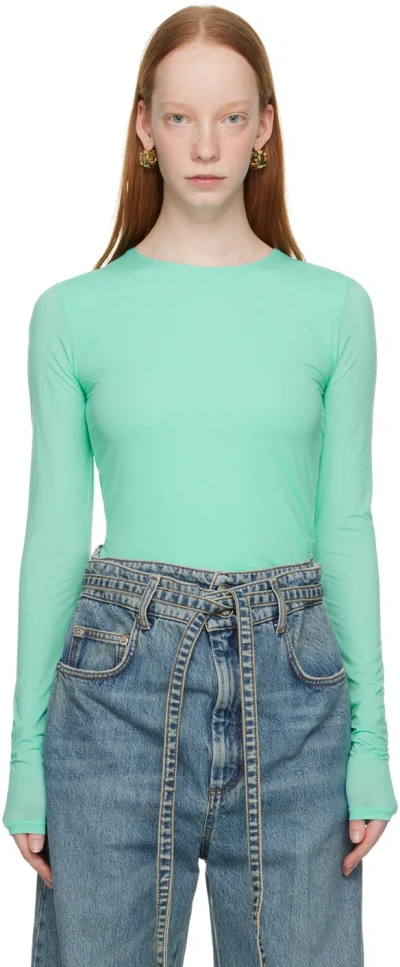 Sportmax Blue Albenga Long Sleeve T-shirt In 002 Water