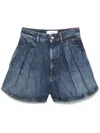 Sportmax Oversized Denim Shorts Trousers Blue In Blue