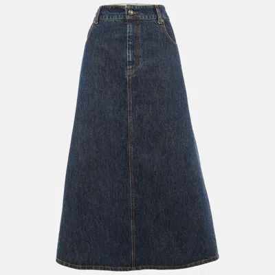 Pre-owned Sportmax Blue Denim Long Skirt L