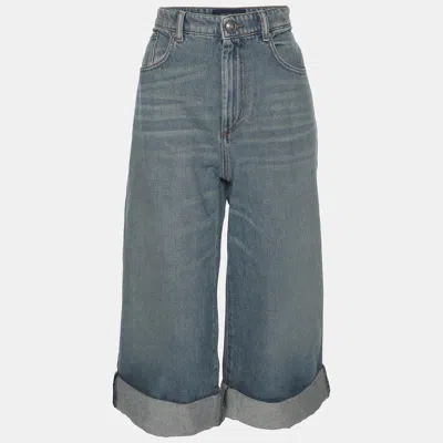 Sportmax Blue Denim Short Jeans In Burgundy