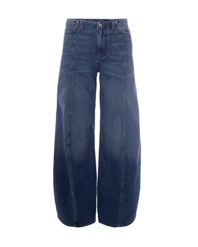 Sportmax Blue Oversized Low Rise Jeans