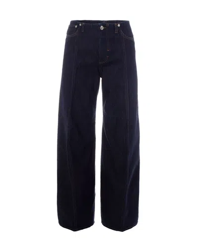 Sportmax Blue Oversized Low Rise Jeans