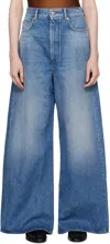 Sportmax Blue Oversized Low-rise Procida Jeans In 008 Navy