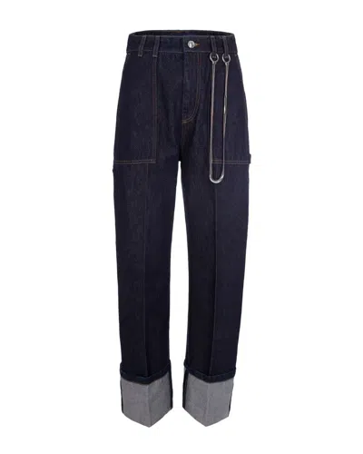 Sportmax Blue Straight High Rise Jean