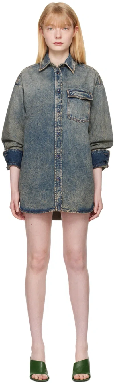 Sportmax Blue Targa Denim Shirt In 13 Midnightblue