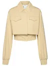 Sportmax Cropped Elasticated Shirt Jacket In Beige