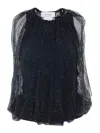 Sportmax Embellished Mesh And Jersey Top In Black