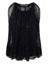 Sportmax Embellished Mesh And Jersey Top In Black