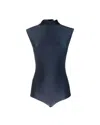 Sportmax Cristin Stretch Tech Cap Sleeve Bodysuit In Black